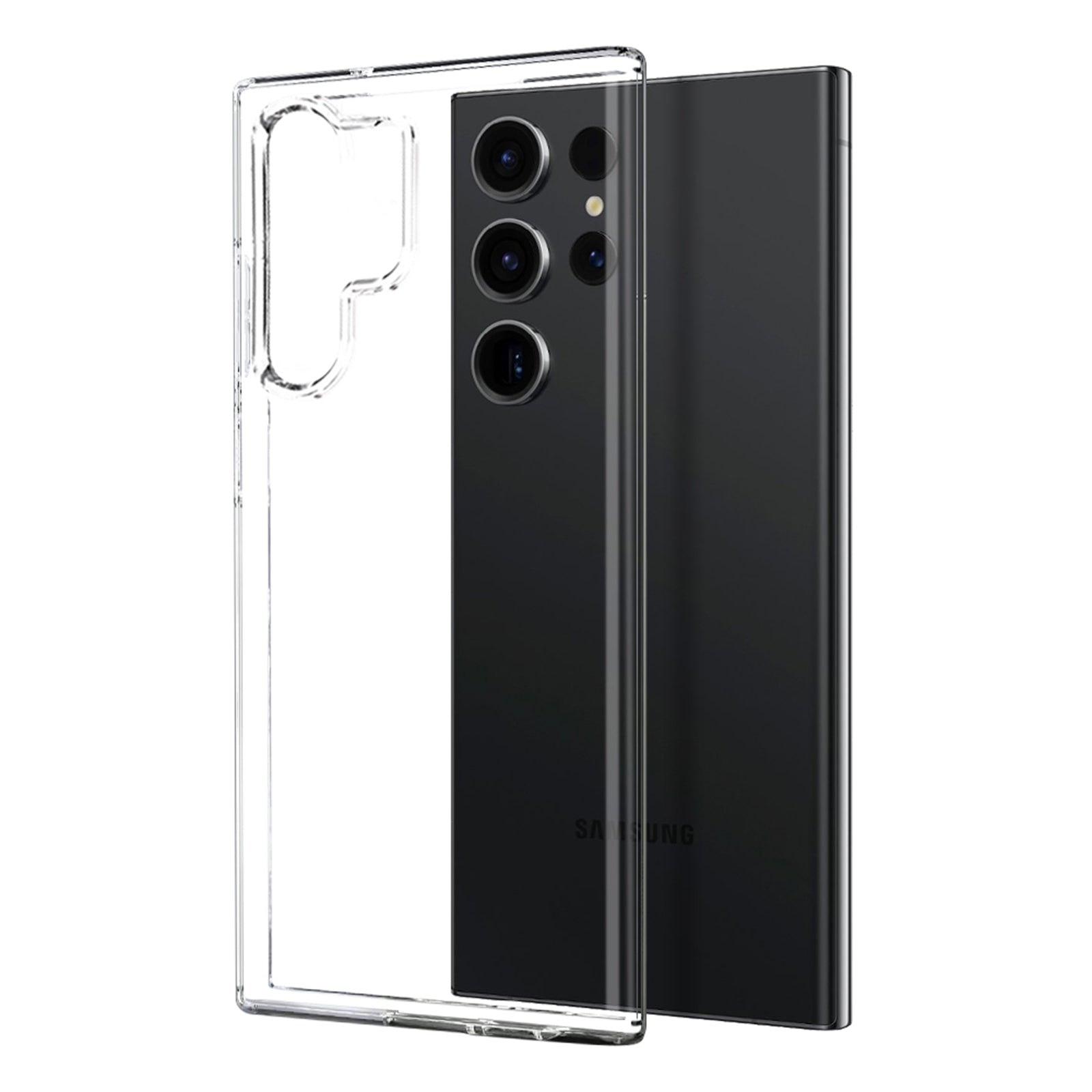 NORTHJO til Samsung Galaxy S23 Ultra TPU etui Klart telefoncover + 3D buet skærmbeskytter af hærdet glas NORTHJO til Samsung Galaxy S23 Ultra TPU etui Klart telefoncover + 3D buet skærmbeskytter af hærdet glas
